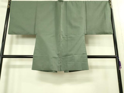 平和屋着物■極上　男性　お召　アンサンブル　キングサイズ　長羽織　色無地　仙斉茶色　羽裏・歌舞伎　逸品　DZAB1873kh6