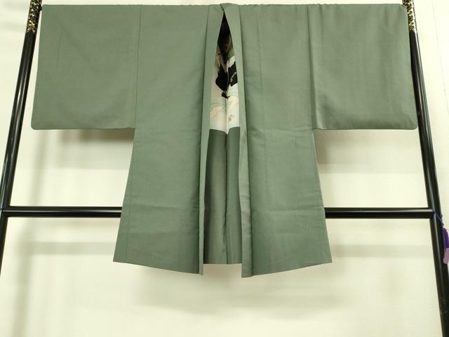 平和屋着物■極上　男性　お召　アンサンブル　キングサイズ　長羽織　色無地　仙斉茶色　羽裏・歌舞伎　逸品　DZAB1873kh6