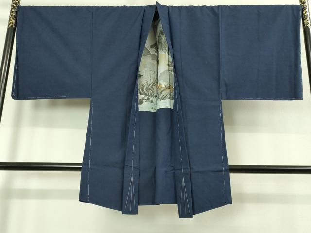 平和屋着物■極上　男性　紬　アンサンブル　キングサイズ　長羽織　色無地　濃い褐色　逸品　未使用　DZAB1875kh6