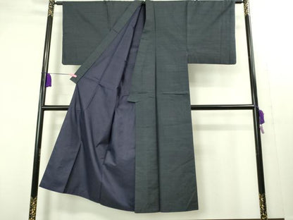 平和屋着物■極上　男性　本場大島紬　アンサンブル　長羽織　亀甲柄　濃藍色　逸品　DZAB1880kh6