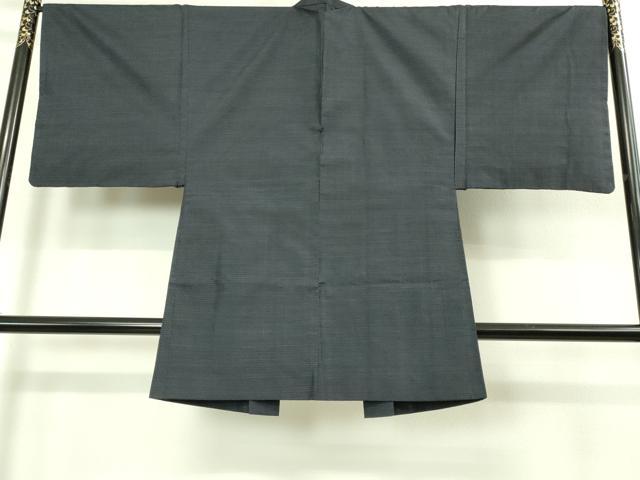 平和屋着物■極上　男性　本場大島紬　アンサンブル　長羽織　亀甲柄　濃藍色　逸品　DZAB1880kh6