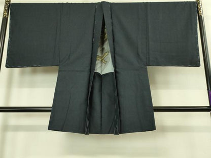 平和屋着物●極上　男性　お召　アンサンブル　キングサイズ　100亀甲　羽裏・龍　逸品　未使用　DZAB1882kh6