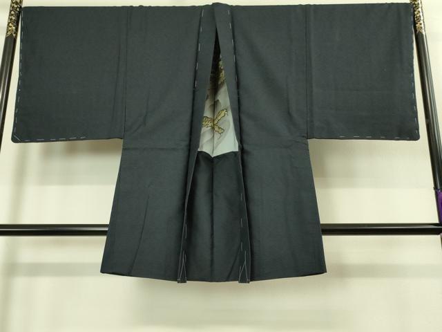 平和屋着物●極上　男性　お召　アンサンブル　キングサイズ　100亀甲　羽裏・龍　逸品　未使用　DZAB1882kh6