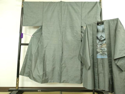 平和屋着物＃極上　男性　本場大島紬　100亀甲　総詰め　長羽織　逸品　DZAB1884kh6