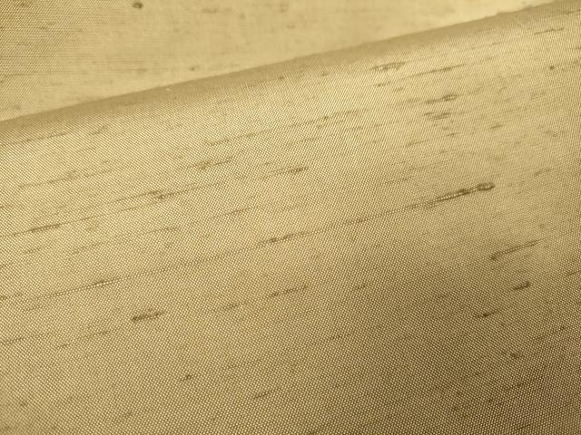 平和屋本店●極上　男性 石川県指定無形文化財 牛首紬 白山工房 手織 アンサンブル キングサイズ 朽葉色 証紙付き 逸品 未使用 DZAB1885kh6