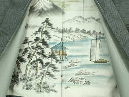 平和屋着物■極上　男性 本場大島紬　アンサンブル キングサイズ　長襦袢(袷)・長羽織セット　100亀甲　総詰め　逸品　未使用　DZAB1887kh6
