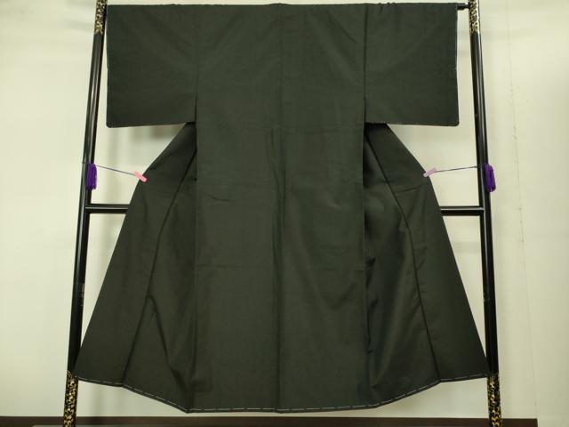 平和屋着物●極上　男性　紬　アンサンブル　色無地　濃い蝉色　逸品　未使用　DZAB1890kh6