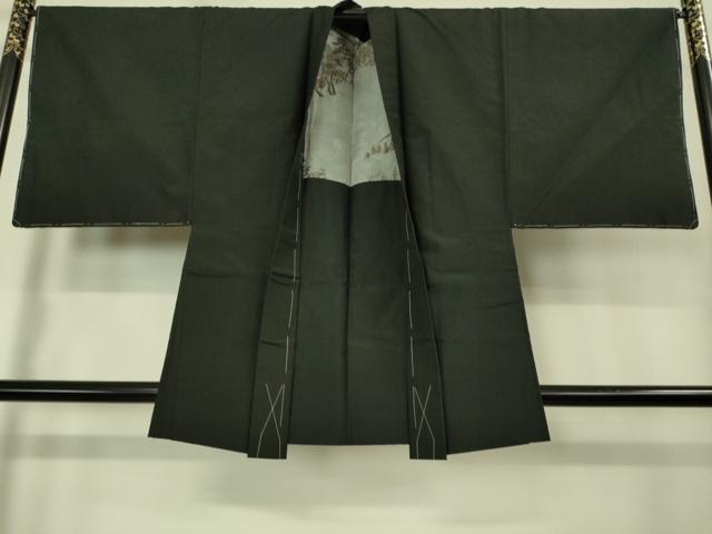 平和屋着物●極上　男性　紬　アンサンブル　色無地　濃い蝉色　逸品　未使用　DZAB1890kh6
