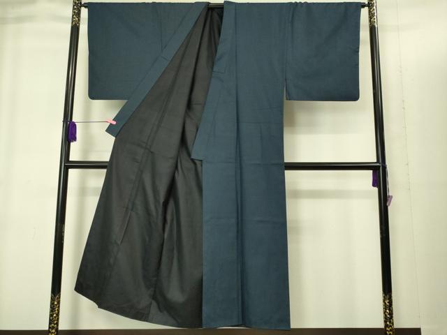 平和屋着物●極上　男性　お召　アンサンブル　100亀甲　総詰め　羽裏・虎　逸品　DZAB1892kh6