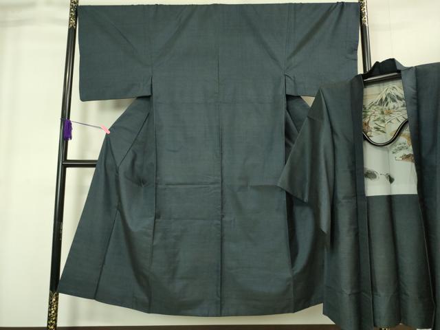 平和屋着物■極上　男性　本場大島紬　アンサンブル　長羽織　100亀甲　羽裏・鷹　逸品　DZAB1893kh6