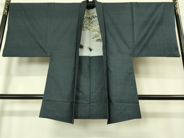 平和屋着物■極上　男性　本場大島紬　アンサンブル　長羽織　100亀甲　羽裏・鷹　逸品　DZAB1893kh6