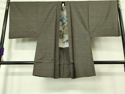 平和屋着物■極上　男性　本場大島紬　アンサンブル　長襦袢(袷)・長羽織セット　逸品　DZAB1894kh6