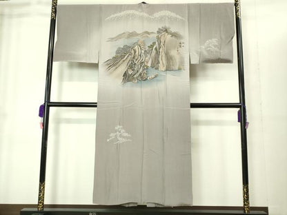 平和屋着物■極上　男性　本場大島紬　アンサンブル　長襦袢(袷)・長羽織セット　逸品　DZAB1894kh6