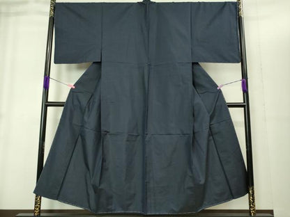 平和屋着物■極上　男性　本場大島紬　アンサンブル　長羽織　濃藍色　逸品　未使用　DZAB1898kh6
