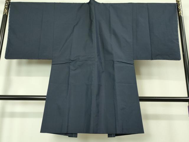 平和屋着物■極上　男性　本場大島紬　アンサンブル　長羽織　濃藍色　逸品　未使用　DZAB1898kh6