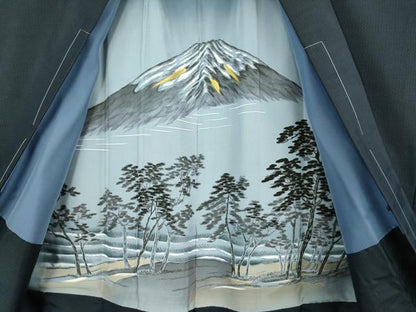平和屋着物■極上　男性　本場大島紬　アンサンブル　長羽織　濃藍色　逸品　未使用　DZAB1898kh6