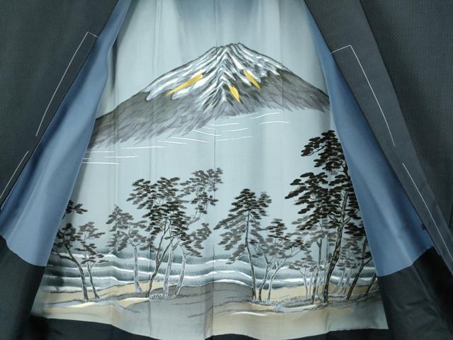 平和屋着物■極上　男性　本場大島紬　アンサンブル　長羽織　濃藍色　逸品　未使用　DZAB1898kh6