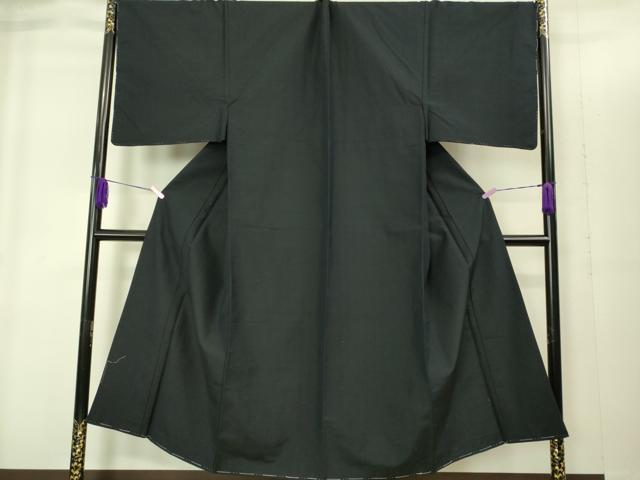 平和屋着物■極上　男性　紬　アンサンブル　キングサイズ　長羽織　黒地　羽裏・壁画文様　逸品　未使用　DZAB1901kh6