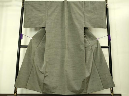 平和屋着物■極上　男性　紬　アンサンブル　キングサイズ　長羽織　海松茶色　逸品　DZAB1902kh6