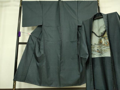 平和屋着物■極上　男性　本場大島紬　アンサンブル　長羽織　120亀甲　総詰め　逸品　未使用　DZAB1903kh6