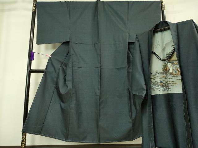 平和屋着物■極上　男性　本場大島紬　アンサンブル　長羽織　120亀甲　総詰め　逸品　未使用　DZAB1903kh6