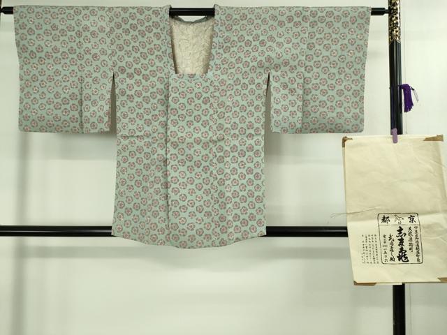 平和屋着物■極上　銀座　志ま亀　道行コート　舞花文　たとう紙付き　逸品　DZAB1909kh6