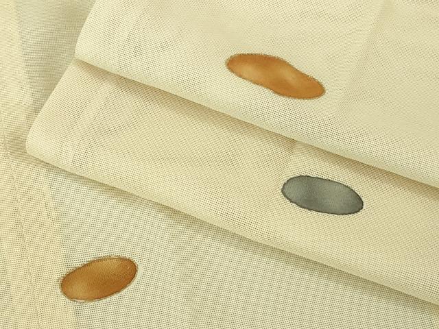 平和屋着物▽極上 銀座 志ま亀 道行コート スリーシーズン 春夏秋 塵除け 紗 霞文 薄卵色地 金彩 たとう紙・反端付 逸品 未使用DZAB1911kh6