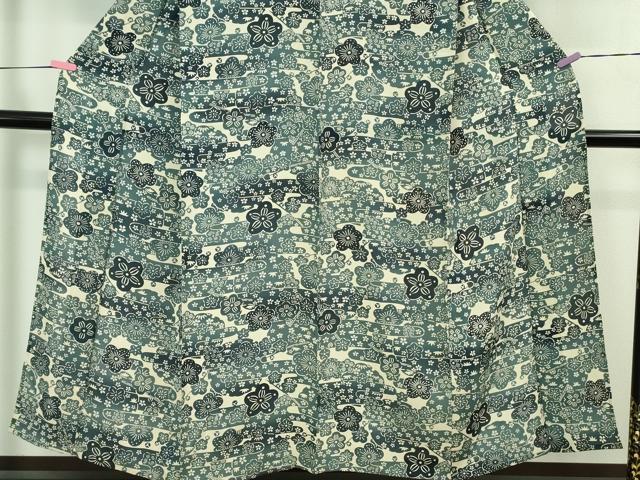 平和屋着物＊極上　夏物　銀座　志ま亀　小紋　絽　雪輪　エ霞花文　暈し染め　たとう紙付き　逸品　DZAB1913kh6