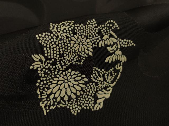 平和屋本店＃極上　長羽織　印傳　花丸文　黒紅色地　逸品　DZAB1917kh6