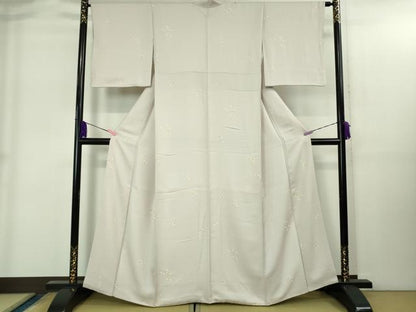 平和屋着物●極上　小紋　舞桜　淡藤色地　金彩　染の近江謹製　逸品　DZAB1920kh6
