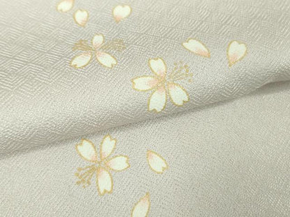 平和屋着物●極上　小紋　舞桜　淡藤色地　金彩　染の近江謹製　逸品　DZAB1920kh6