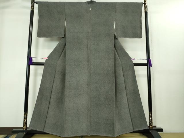 平和屋着物●極上　伝統工芸士 染谷梅治　江戸小紋　鮫小紋柄　かぐや工房　竹珠庵　黒×白　反端付き　逸品　未使用　DZAB1921kh6