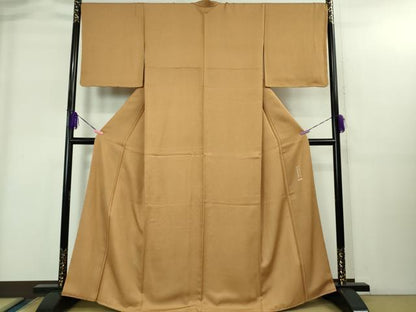 平和屋着物●極上　江戸小紋　彫士：住田双光・染士：服部光擴　紅鬱金色×伽羅色　逸品　未使用　DZAB1922kh6