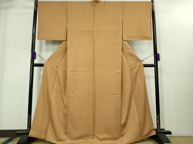 平和屋着物●極上　江戸小紋　彫士：住田双光・染士：服部光擴　紅鬱金色×伽羅色　逸品　未使用　DZAB1922kh6