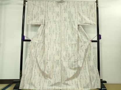 平和屋着物●極上　本場大島紬　白大島　7マルキ　エ霞　逸品　DZAB1924kh6