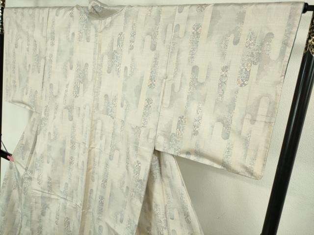 平和屋着物●極上　本場大島紬　白大島　7マルキ　エ霞　逸品　DZAB1924kh6