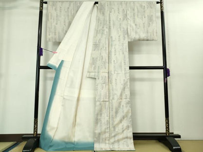 平和屋着物●極上　本場大島紬　白大島　7マルキ　エ霞　逸品　DZAB1924kh6