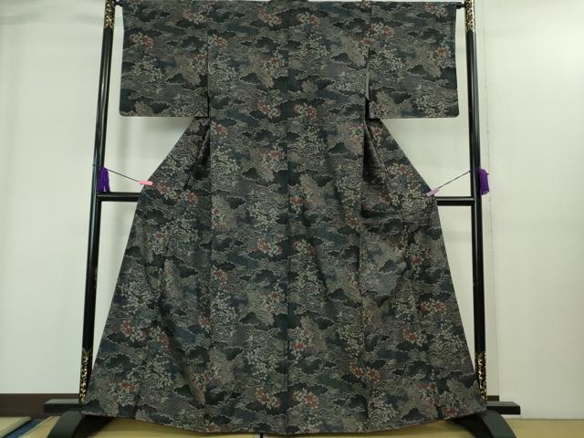 平和屋着物●極上　本場大島紬　7マルキ　孔雀花文　逸品　未使用　DZAB1925kh6