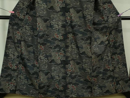 平和屋着物●極上　本場大島紬　7マルキ　孔雀花文　逸品　未使用　DZAB1925kh6