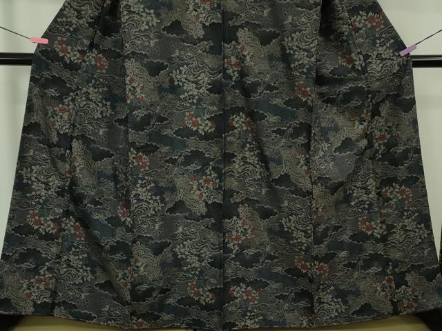 平和屋着物●極上　本場大島紬　7マルキ　孔雀花文　逸品　未使用　DZAB1925kh6