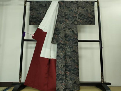 平和屋着物●極上　本場大島紬　7マルキ　孔雀花文　逸品　未使用　DZAB1925kh6
