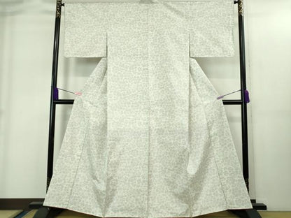 平和屋着物●極上　本場大島紬　白大島　草花文　逸品　DZAB1926kh6