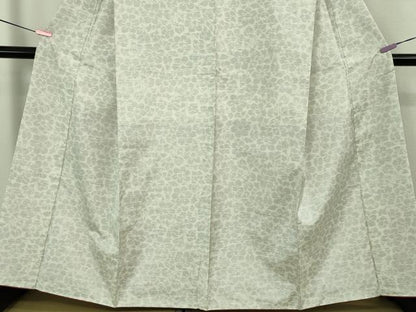 平和屋着物●極上　本場大島紬　白大島　草花文　逸品　DZAB1926kh6