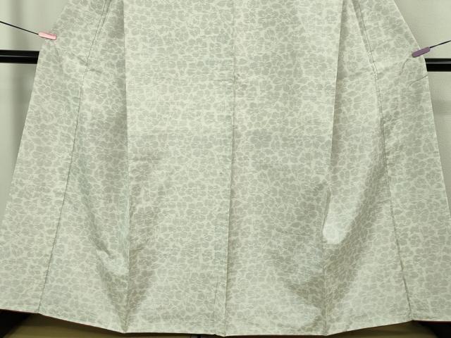 平和屋着物●極上　本場大島紬　白大島　草花文　逸品　DZAB1926kh6