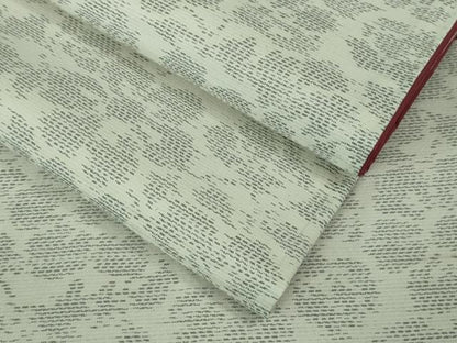 平和屋着物●極上　本場大島紬　白大島　草花文　逸品　DZAB1926kh6
