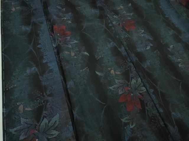 平和屋着物●極上　本場大島紬　9マルキ　舞蝶草花間道　逸品　未使用　DZAB1927kh6
