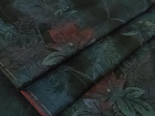 平和屋着物●極上　本場大島紬　9マルキ　舞蝶草花間道　逸品　未使用　DZAB1927kh6