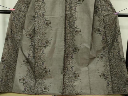 平和屋着物●極上　本場大島紬　9マルキ　草花間道　逸品　DZAB1928kh6