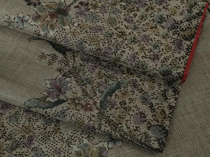 平和屋着物●極上　本場大島紬　9マルキ　草花間道　逸品　DZAB1928kh6