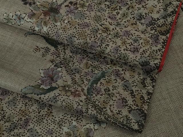平和屋着物●極上　本場大島紬　9マルキ　草花間道　逸品　DZAB1928kh6